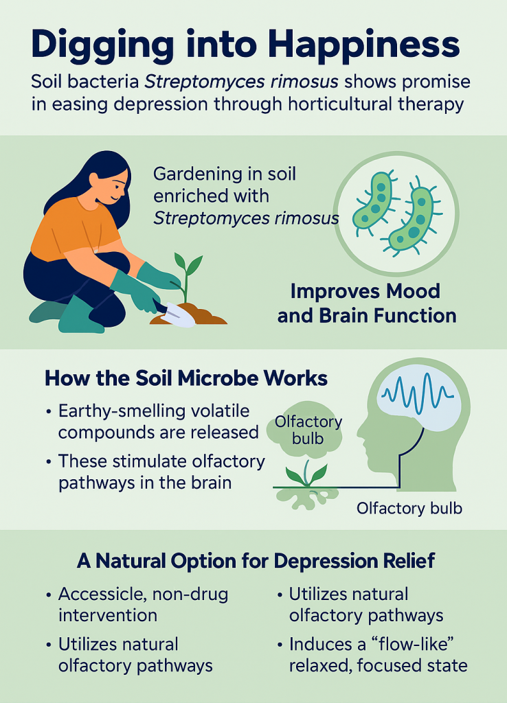 Soil Bacteria Streptomyces rimosus Shows Promise in Easing Depression
