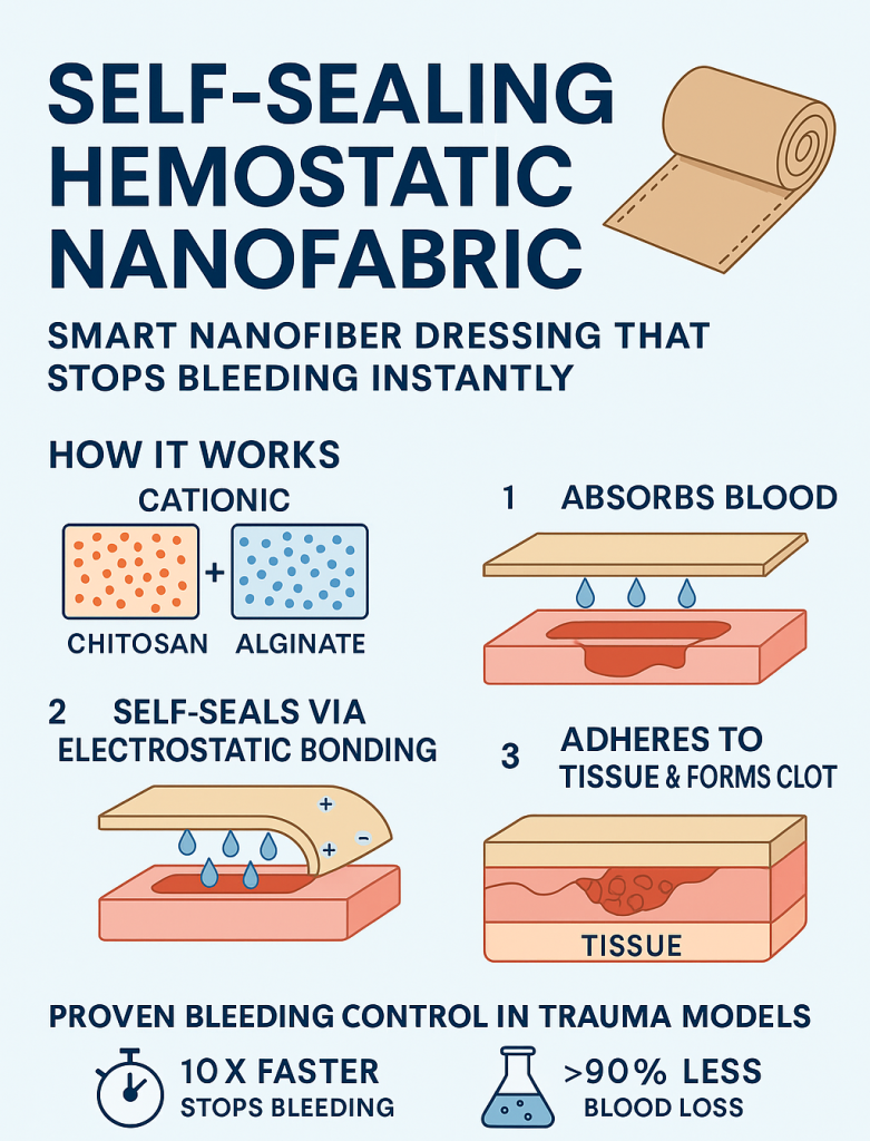 self-sealing hemostatic nanofabric