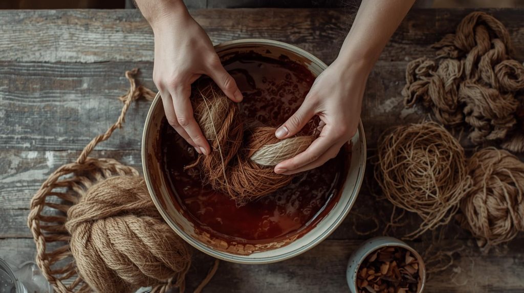 Eco-dyeing of wool with polyphenols based on immobilized laccase-catalyzed oxidative polymerization.